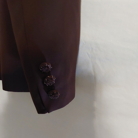 John Meyer of Norwich Brown Beaded  Blazer /Jacket Skirt Suit Size 8 - Picture 4 of 16